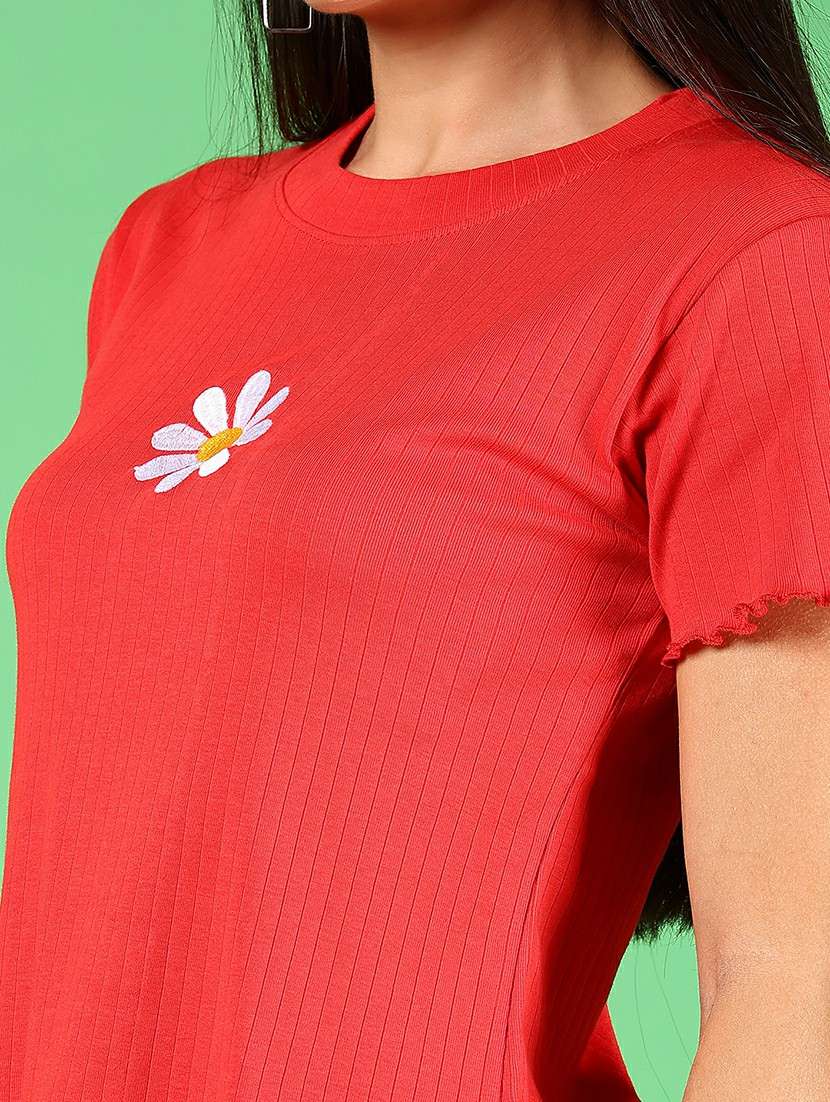 women solid short sleeves regular top - 21924565 - Standard Image - 5