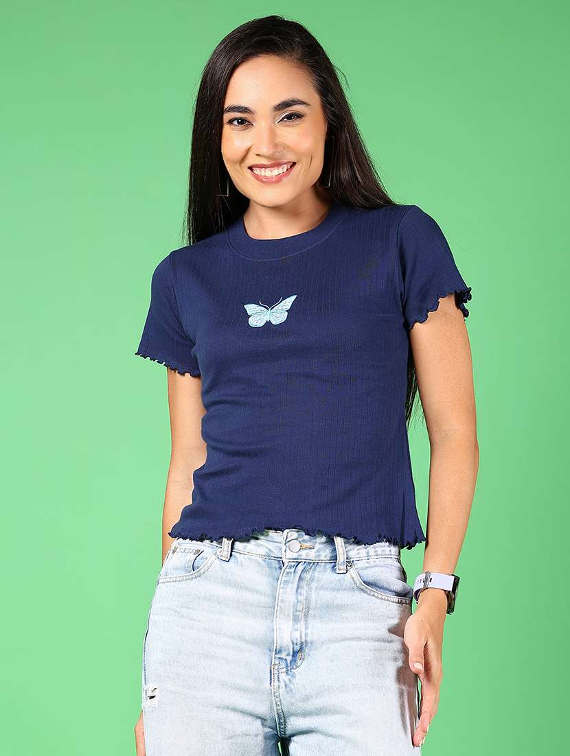 women solid short sleeves regular top