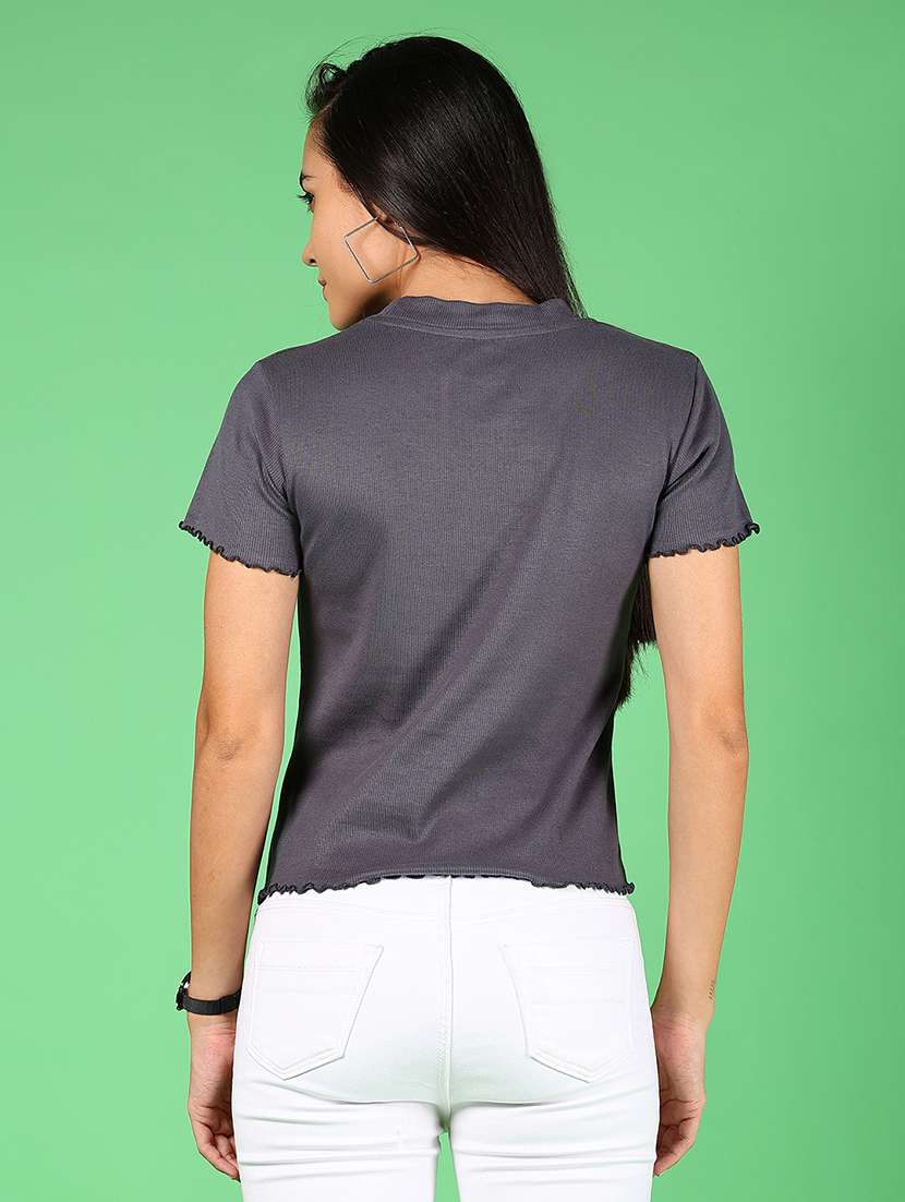 women solid short sleeves regular top - 21924571 -  Standard Image - 3