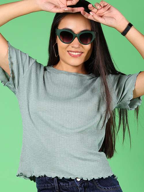 women solid short sleeves regular top - 21924575 -  Standard Image - 0