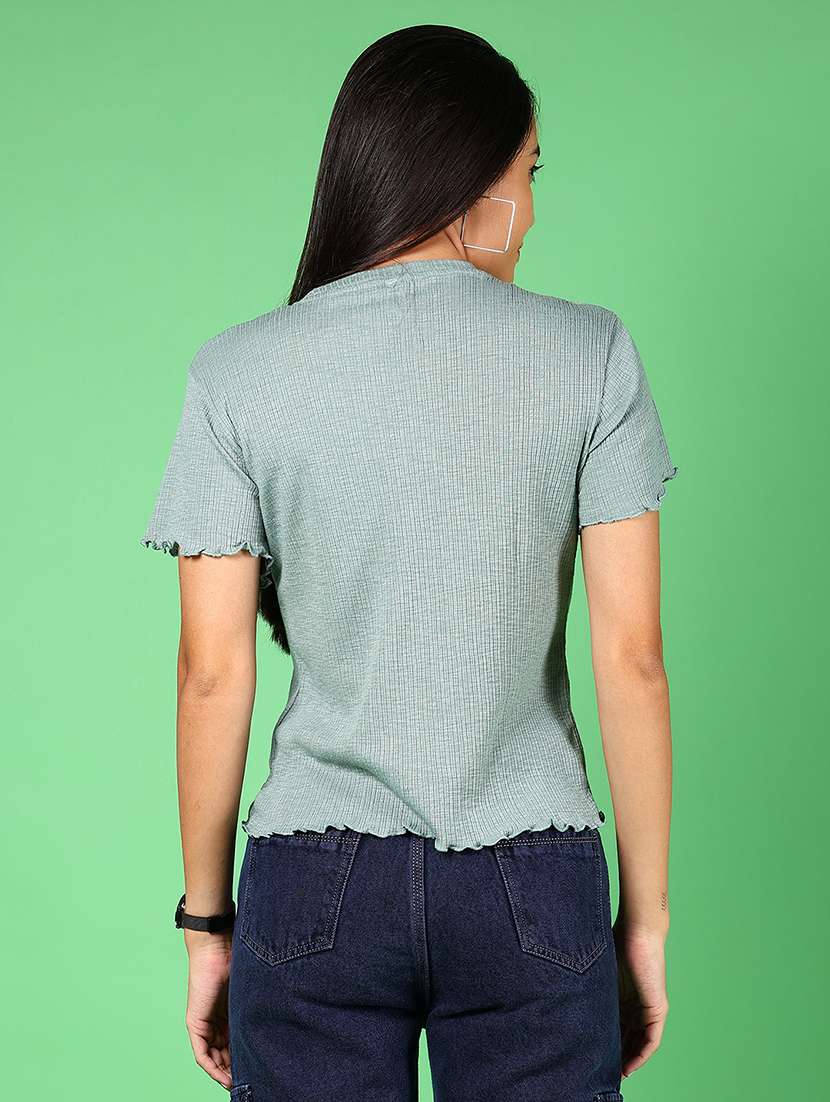 women solid short sleeves regular top - 21924575 -  Standard Image - 3