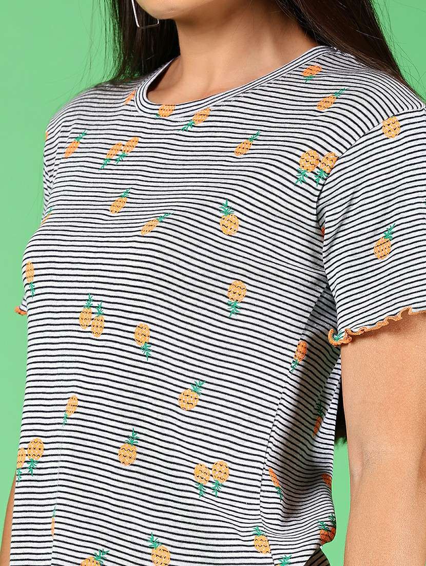 women printed short sleeves regular top - 21924580 - Standard Image - 5