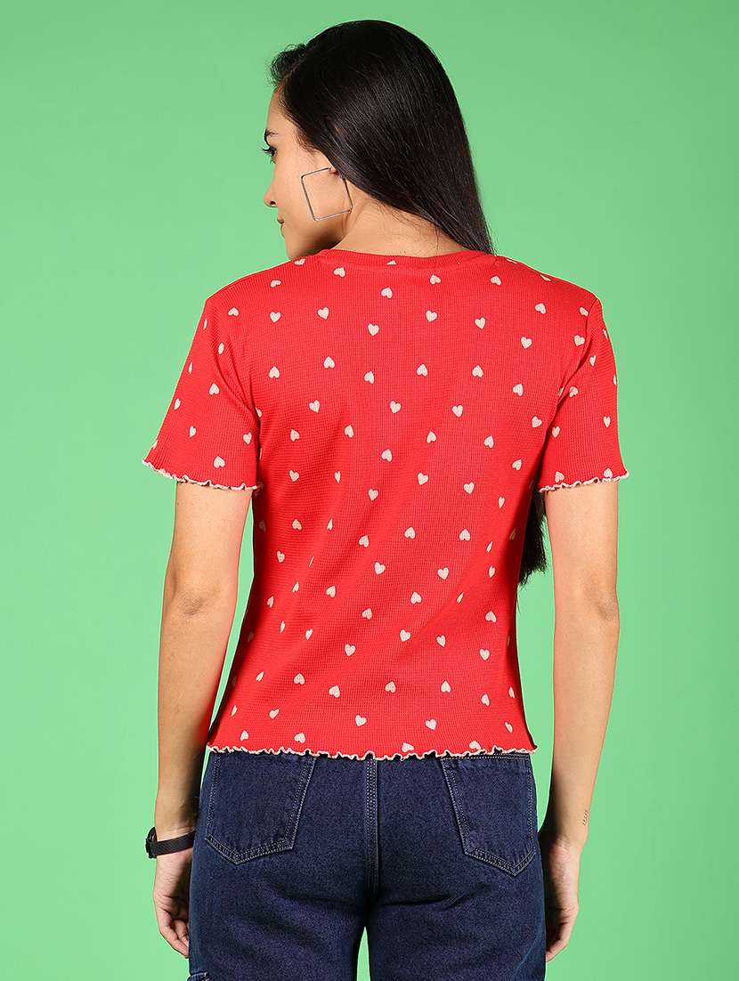 women printed short sleeves regular top - 21924582 - Standard Image - 3