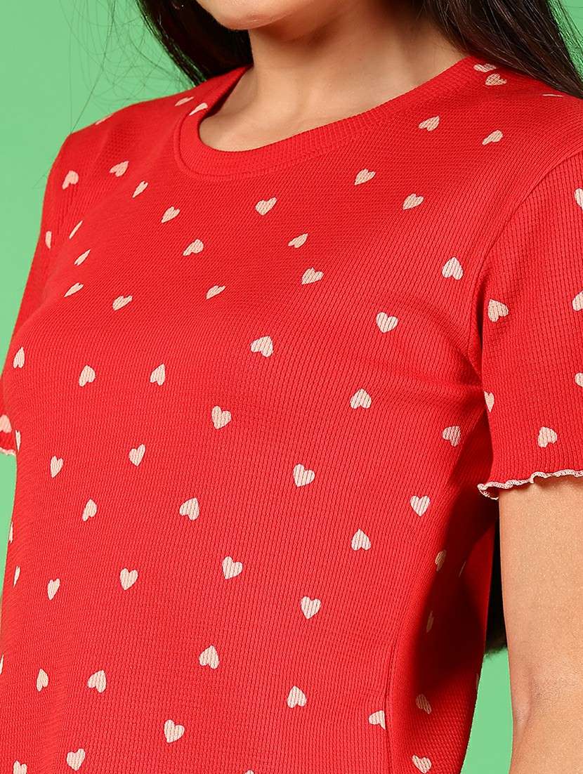 women printed short sleeves regular top - 21924582 - Standard Image - 5