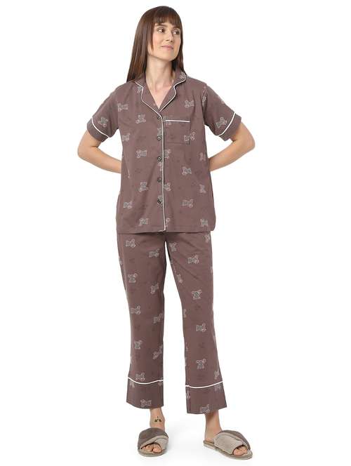 women printed nightwear pyjama set - 21924590 -  Standard Image - 0