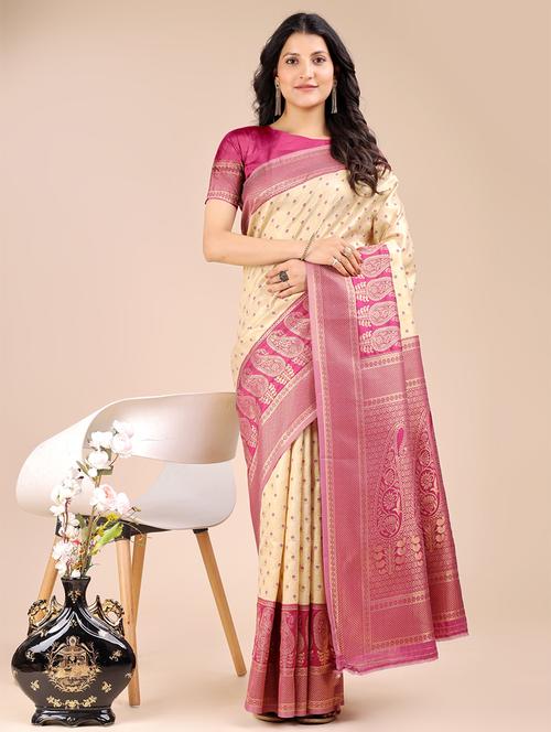 women self design banarasi saree with blouse - 21924603 -  Standard Image - 0