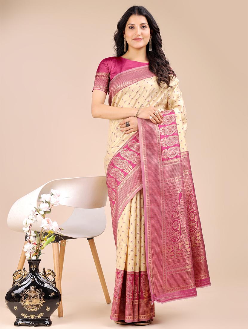 women self design banarasi saree with blouse - 21924603 -  Zoom Image - 0