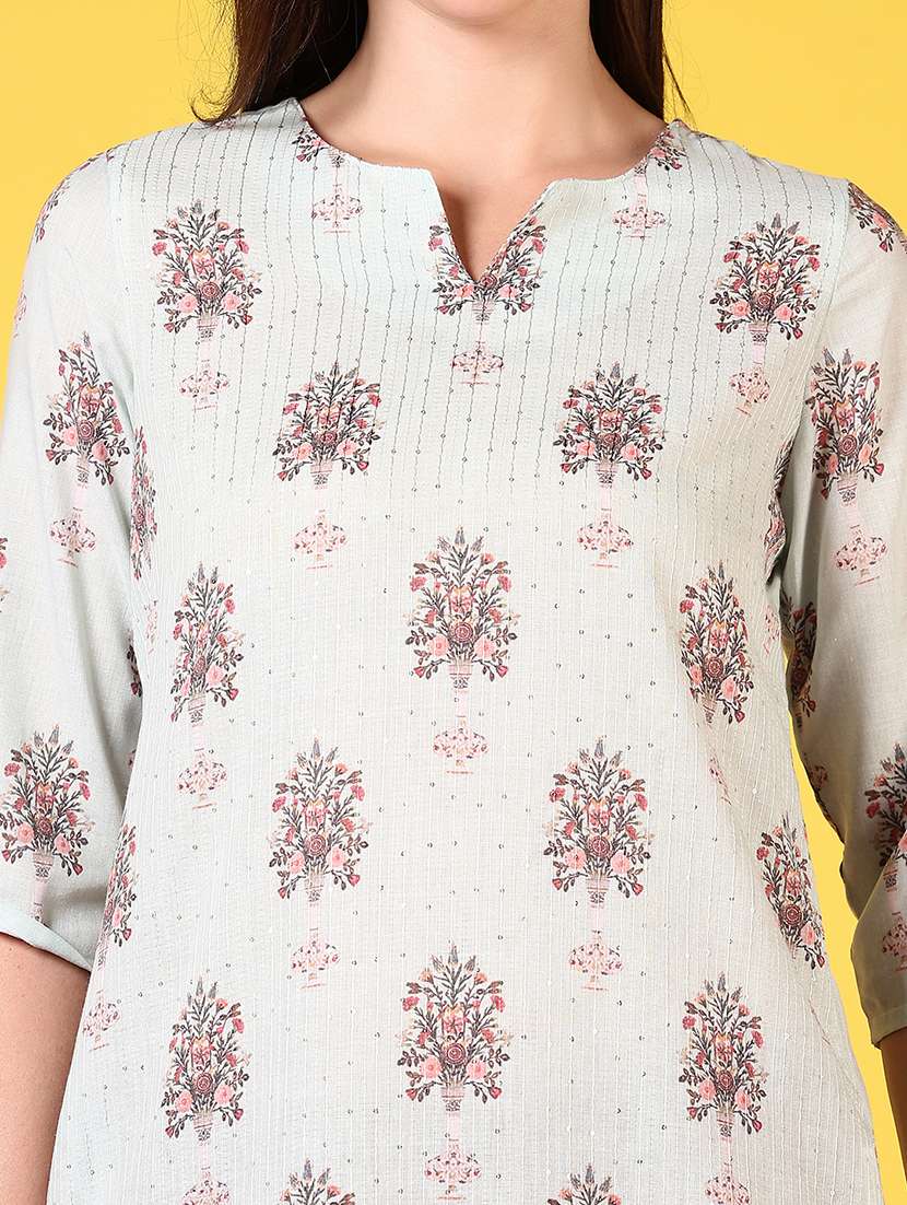 women three quarter sleeve straight kurta - 21924648 - Standard Image - 3