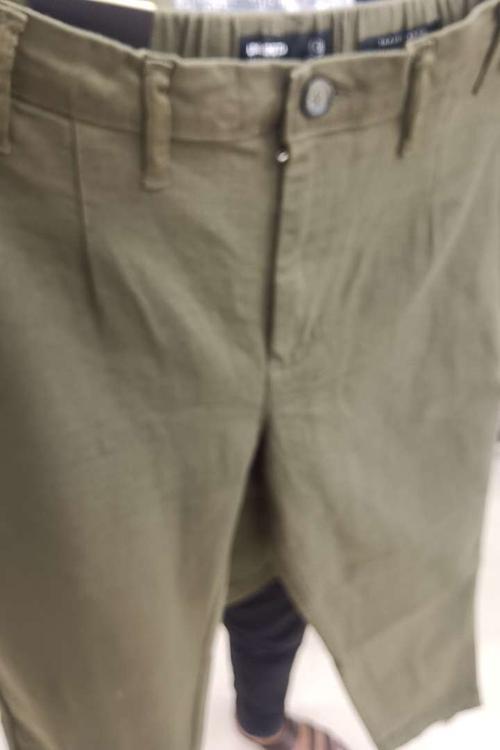 olive slub casual trousers - 21924797 - Standard Image - 0