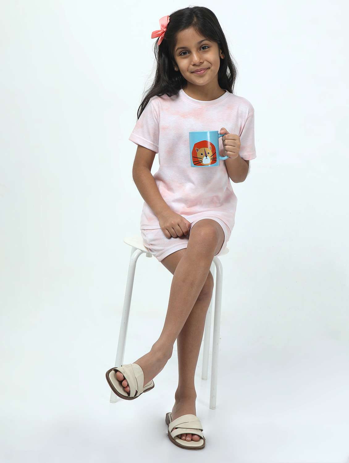 girls tie & dye printed shorts & t-shirt co-ords set - 21924831 -  Zoom Image - 0