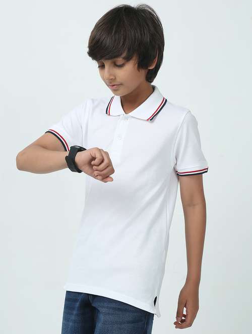 boys solid short sleeve polo t-shirt - 21924844 - Standard Image - 0