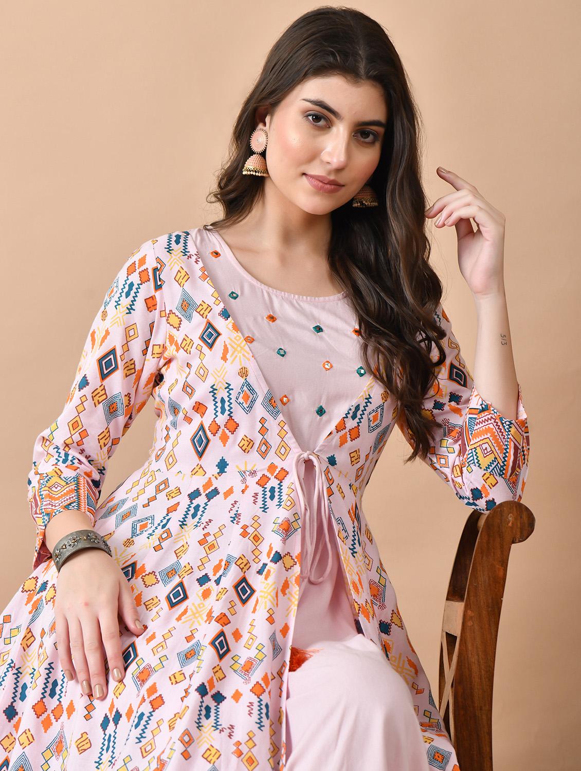 women three quarter sleeve ethnic dress - 21924908 - Standard Image - 5