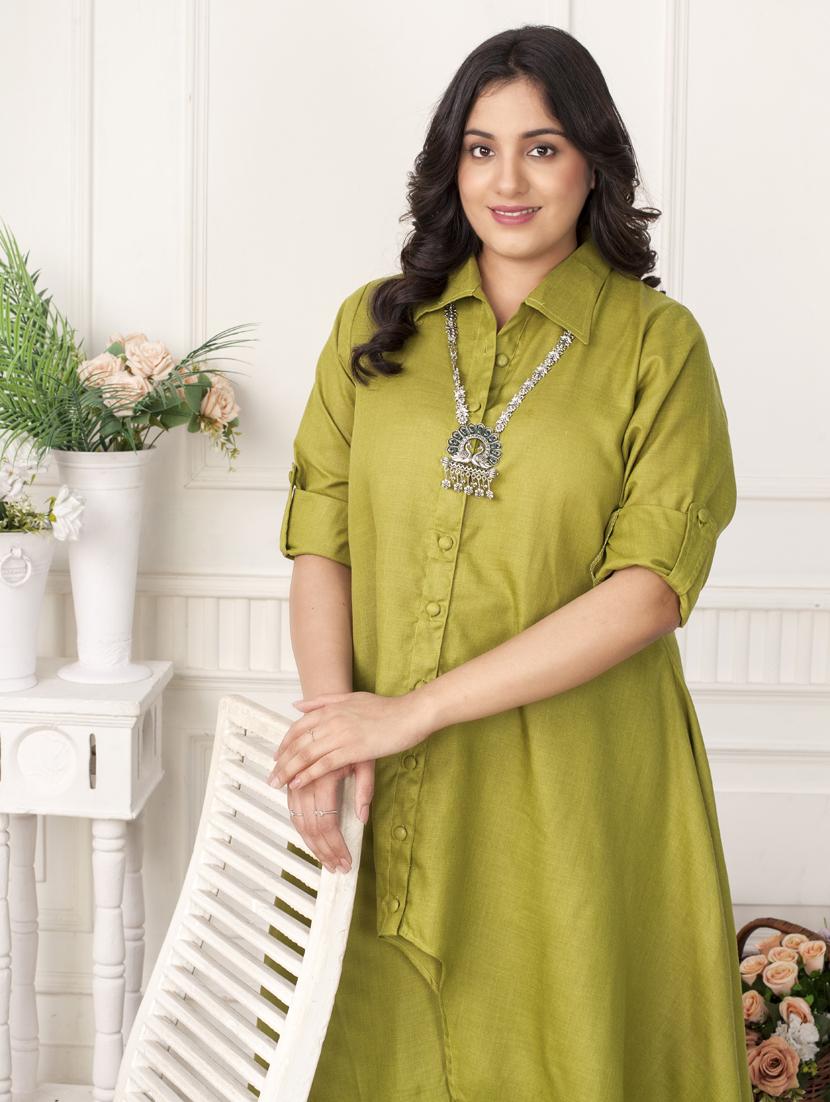 women solid long sleeve kurta palazzo set - 21924963 - Standard Image - 3