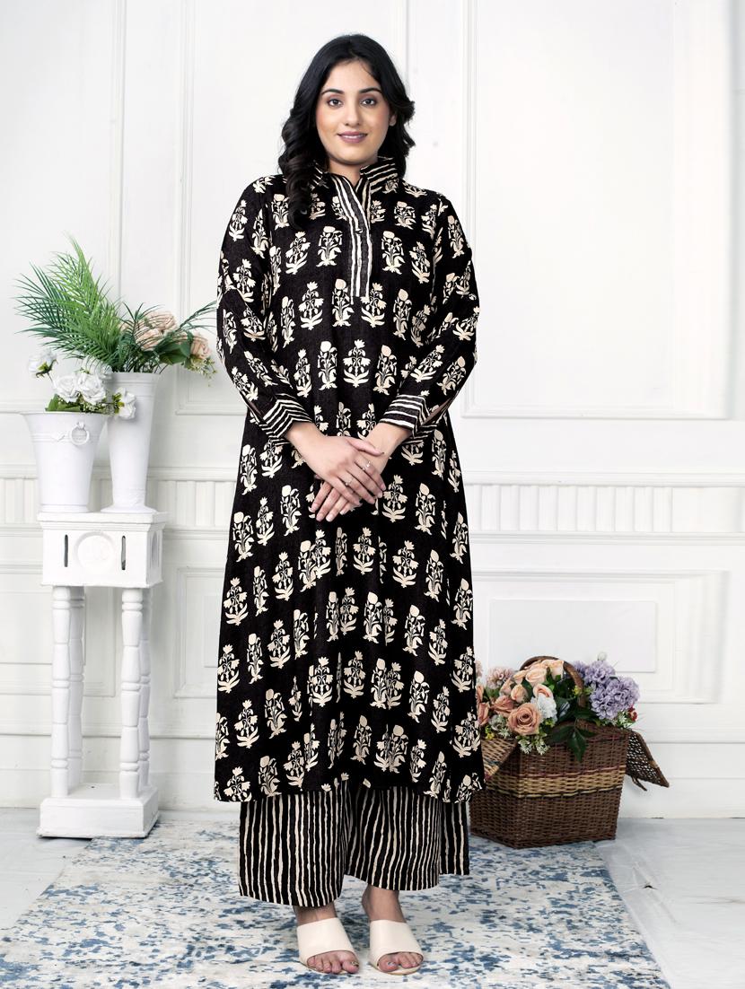 women printed long sleeve kurta palazzo set - 21924976 - Zoom Image - 0