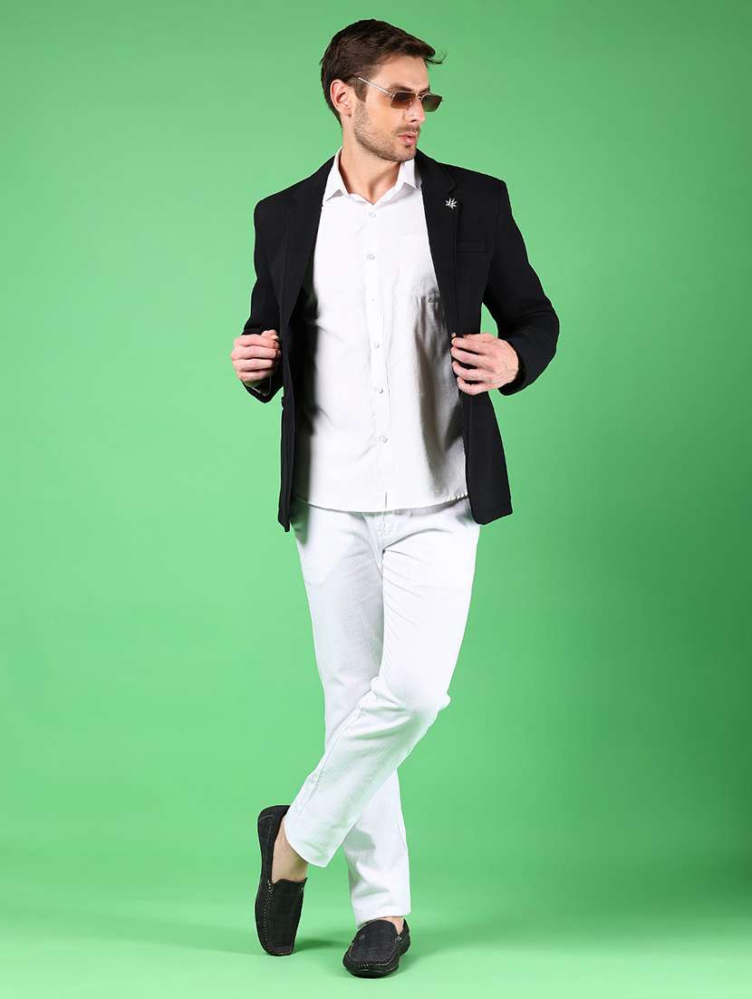 men lapel collar single breasted casual blazer - 21925138 - Standard Image - 5