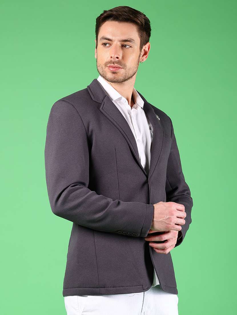 men lapel collar single breasted casual blazer - 21925139 -  Standard Image - 3