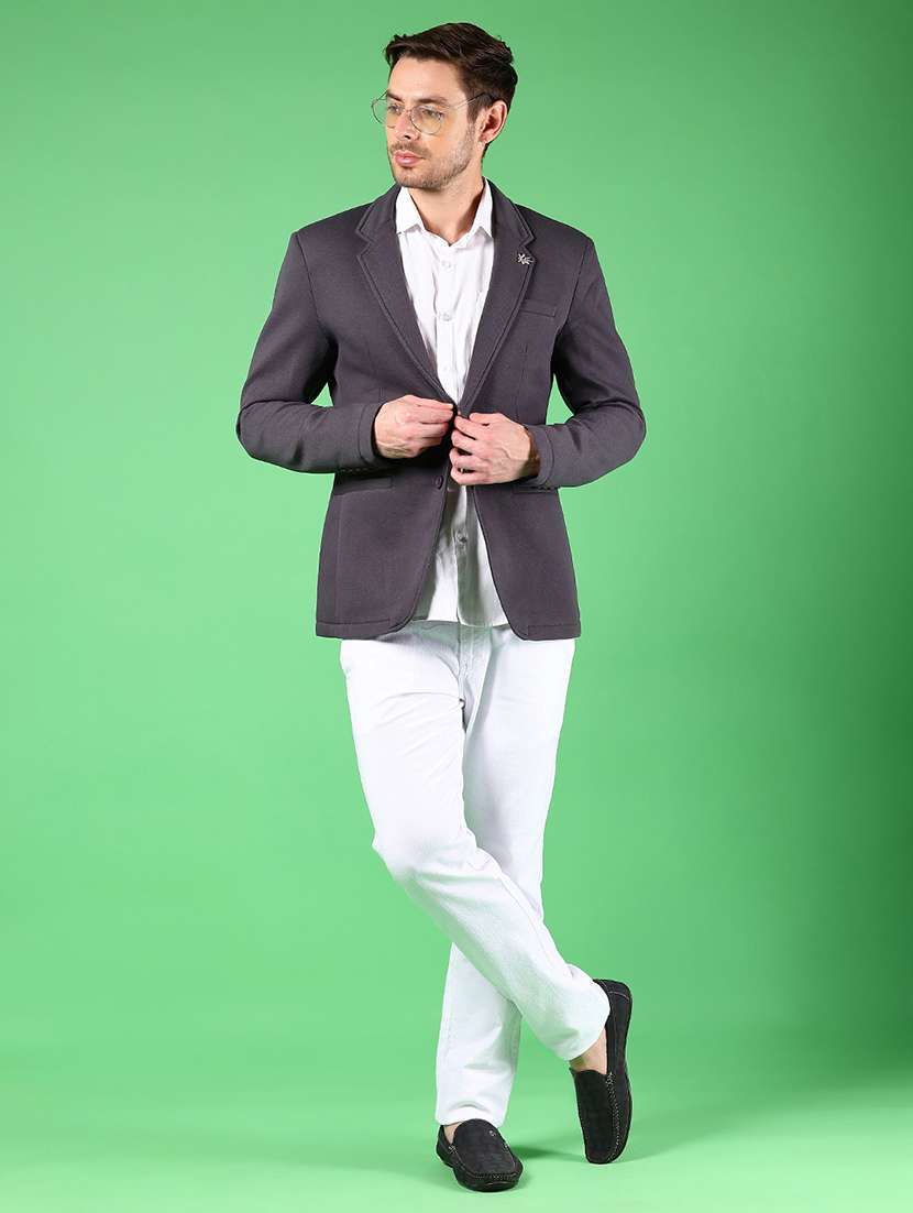 men lapel collar single breasted casual blazer - 21925139 -  Standard Image - 5