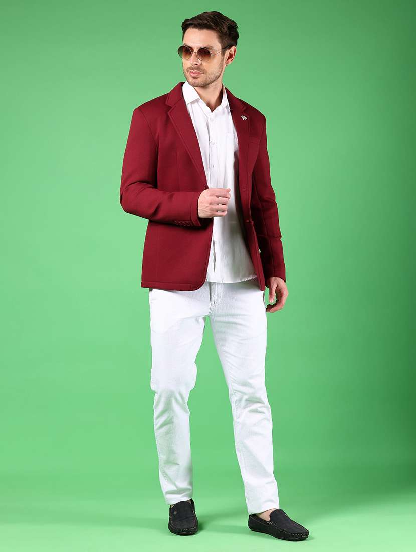 men lapel collar single breasted casual blazer - 21925140 -  Standard Image - 5