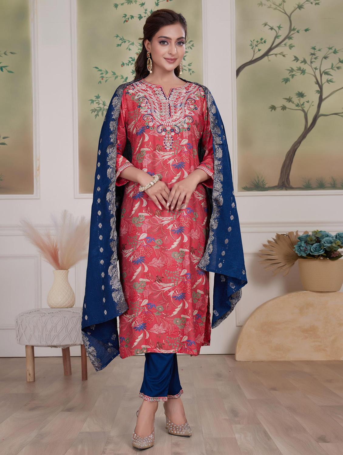women three quarter sleeve kurta pant with dupatta set - 21925218 -  Zoom Image - 0
