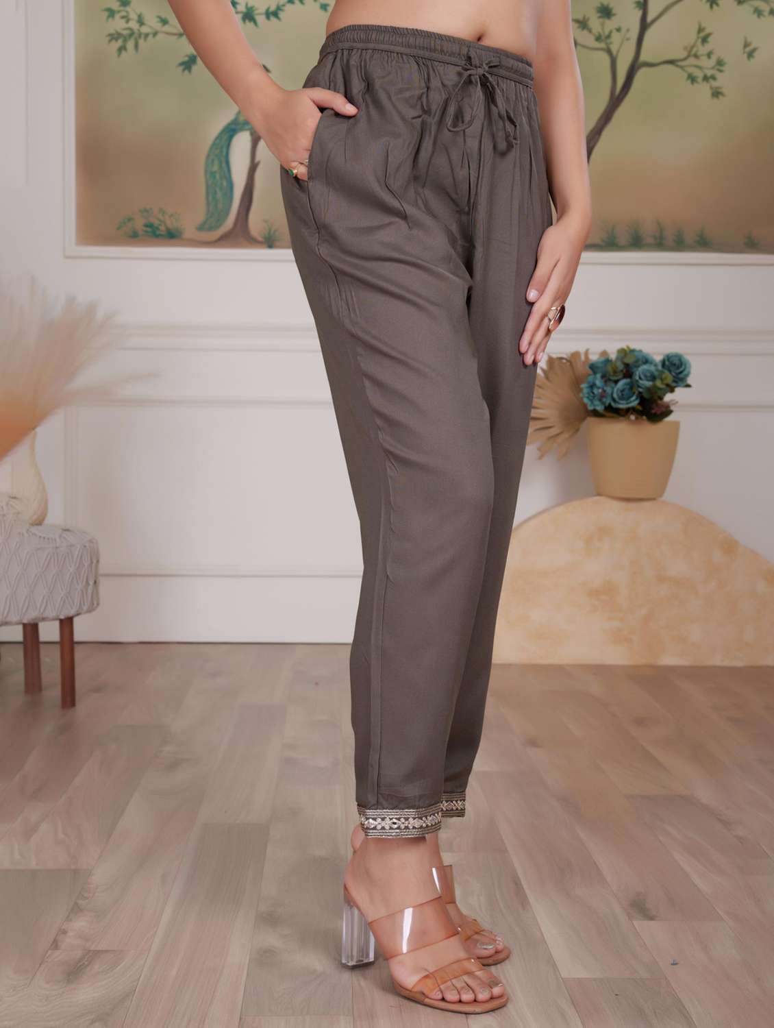 women three quarter sleeve kurta pant with dupatta set - 21925222 -  Standard Image - 3