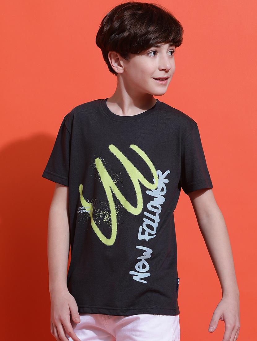 boys printed round neck casual t-shirt