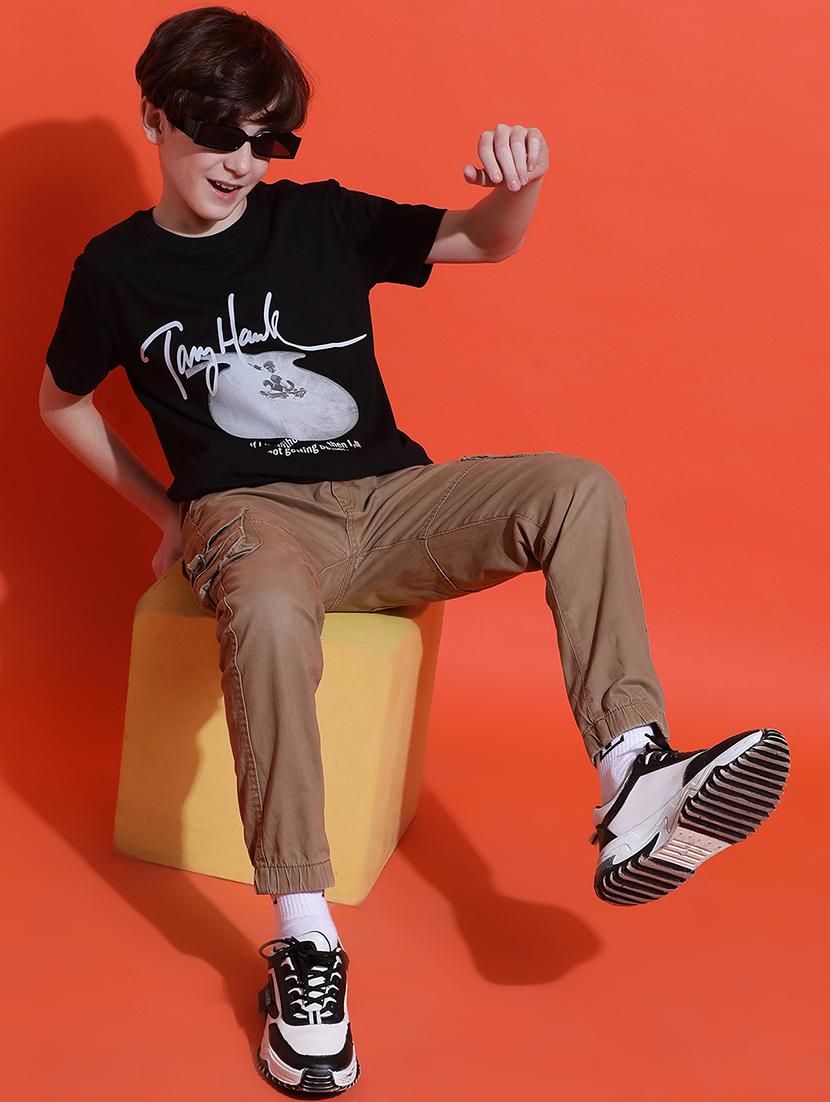 boys typographic print short sleeve regular fit t-shirt - 21925486 - Standard Image - 5
