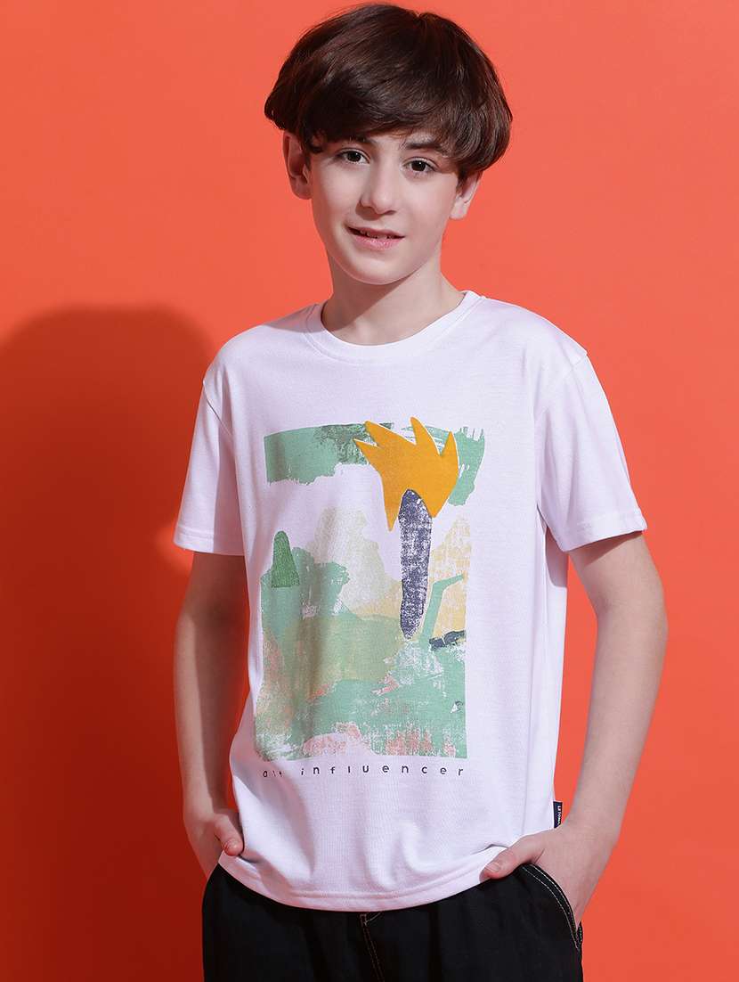 boys printed short sleeve regular fit t-shirt