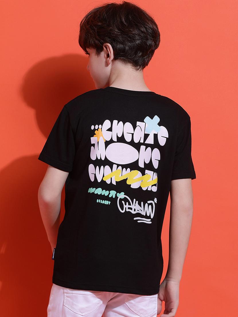 boys typographic print short sleeve regular fit t-shirt - 21925488 -  Zoom Image - 0