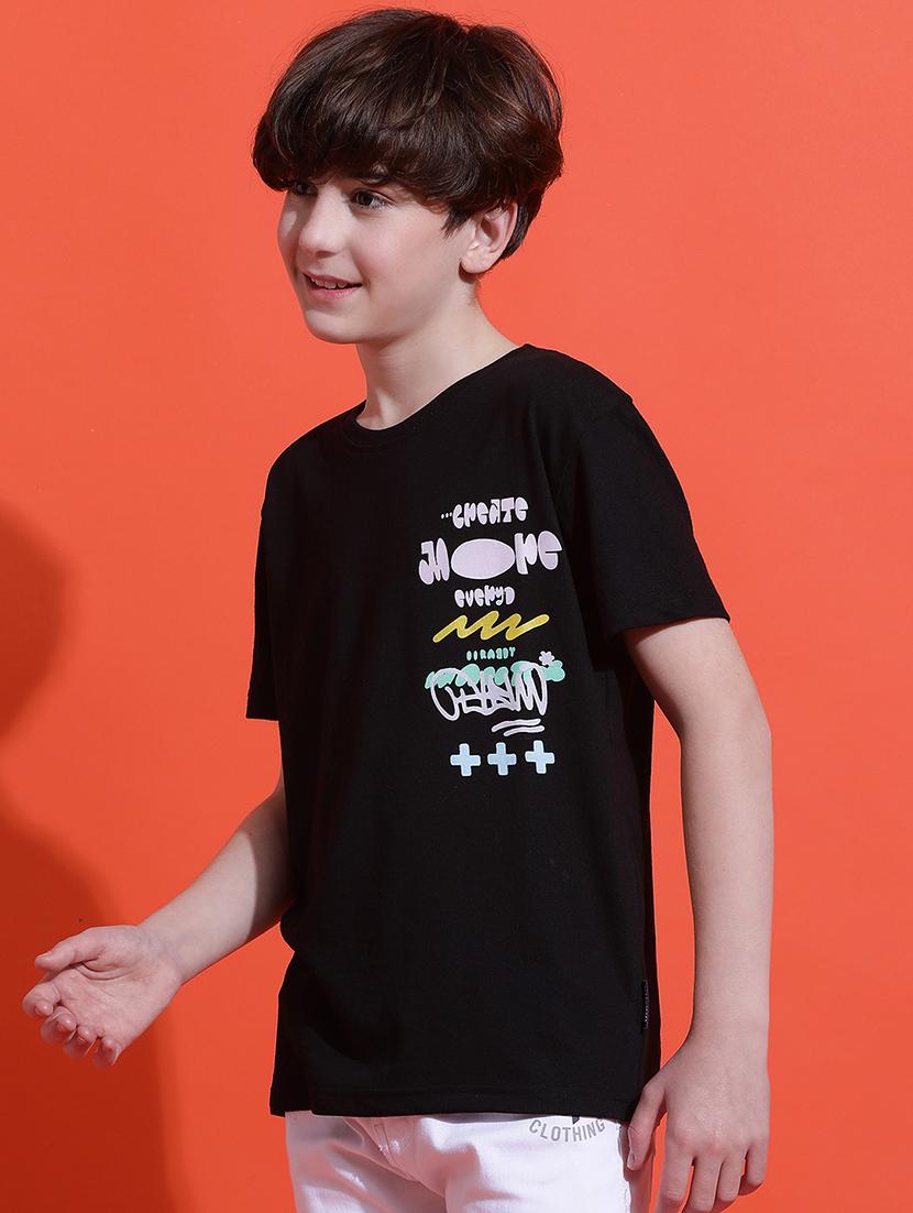 boys typographic print short sleeve regular fit t-shirt - 21925488 - Standard Image - 3