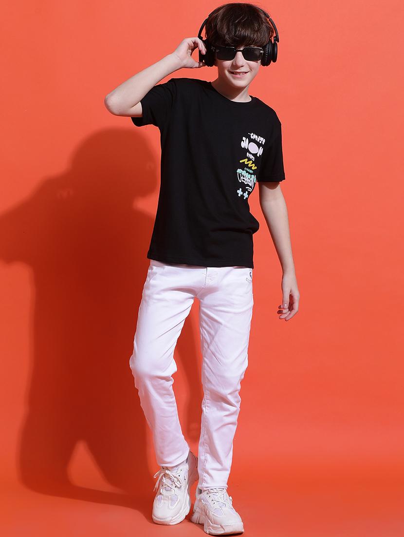 boys typographic print short sleeve regular fit t-shirt - 21925488 - Standard Image - 5