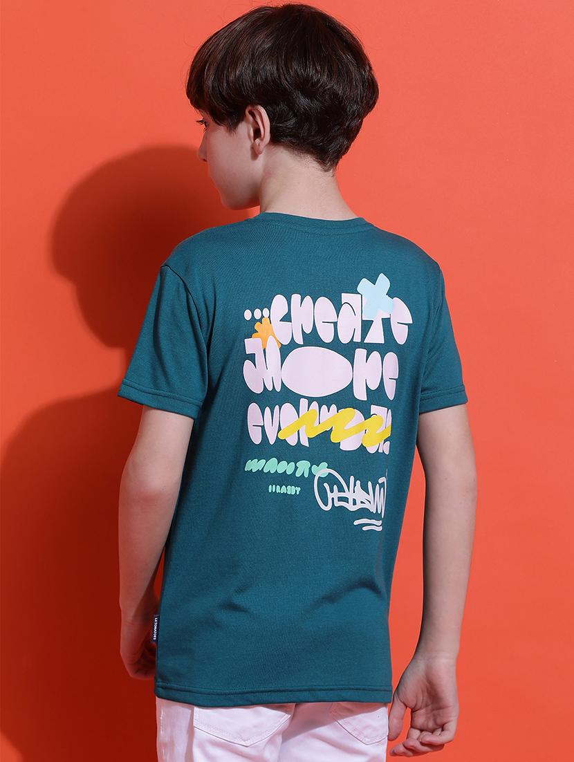 boys typographic print short sleeve regular fit t-shirt - 21925489 -  Zoom Image - 0