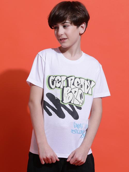 boys typographic print short sleeve regular fit t-shirt - 21925491 - Standard Image - 0
