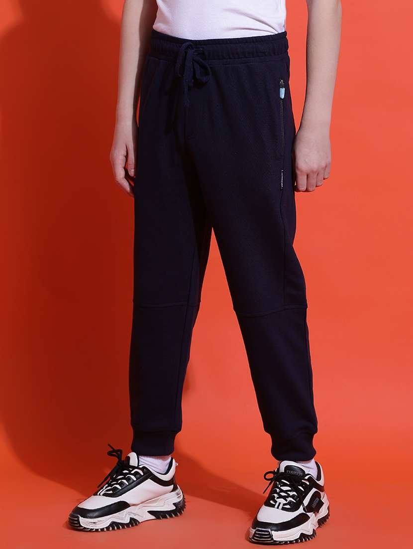 boys solid mid rise jogger