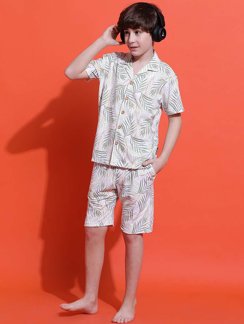 boys printed loungewear shorts set
