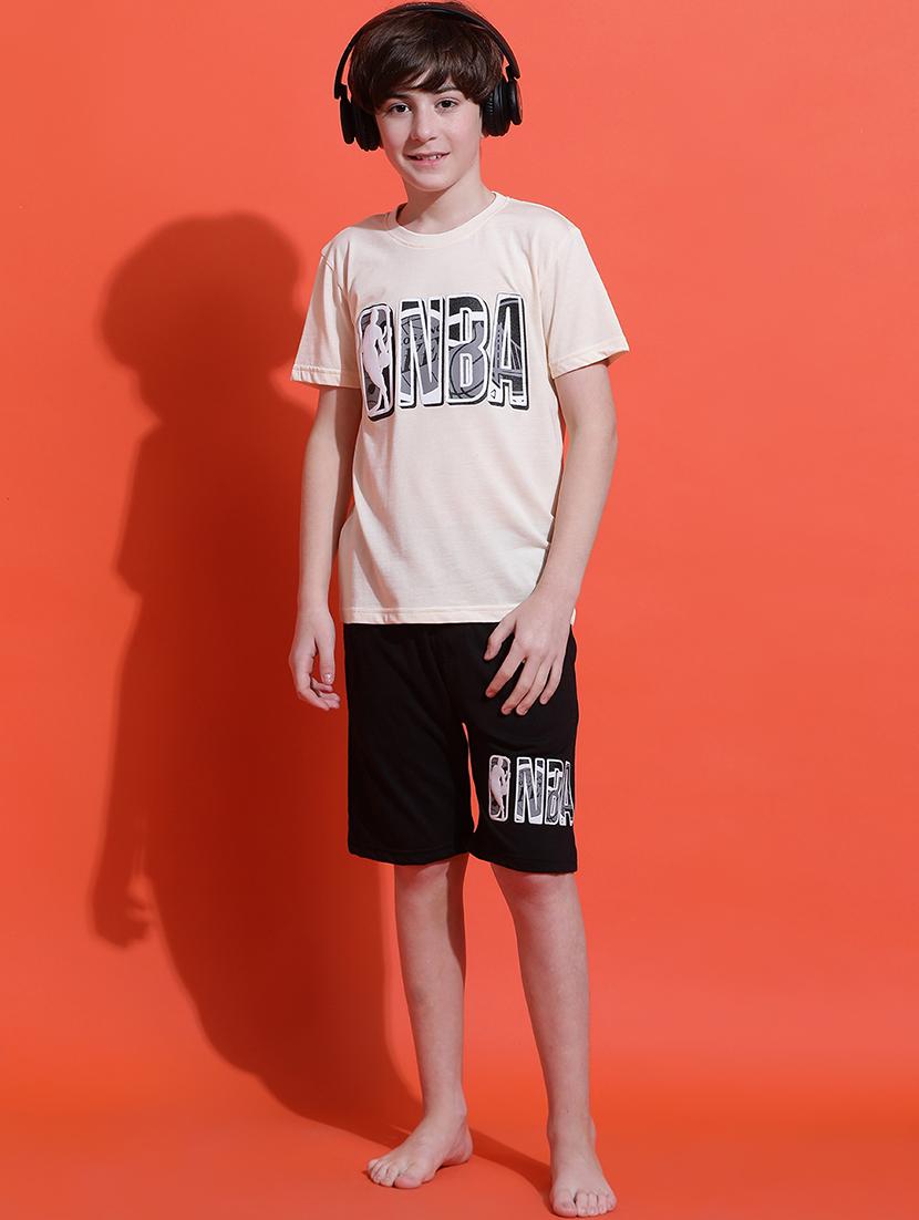 boys printed nightwear shorts set