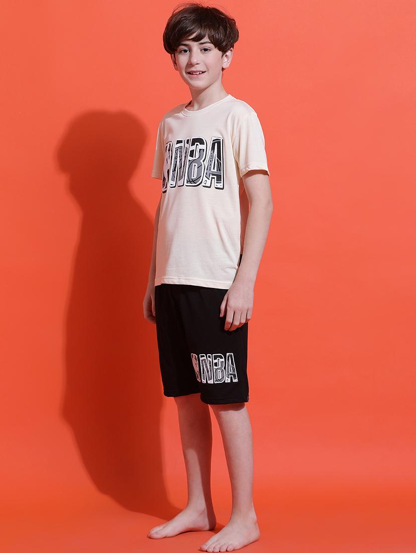 boys printed nightwear shorts set - 21925508 - Standard Image - 3