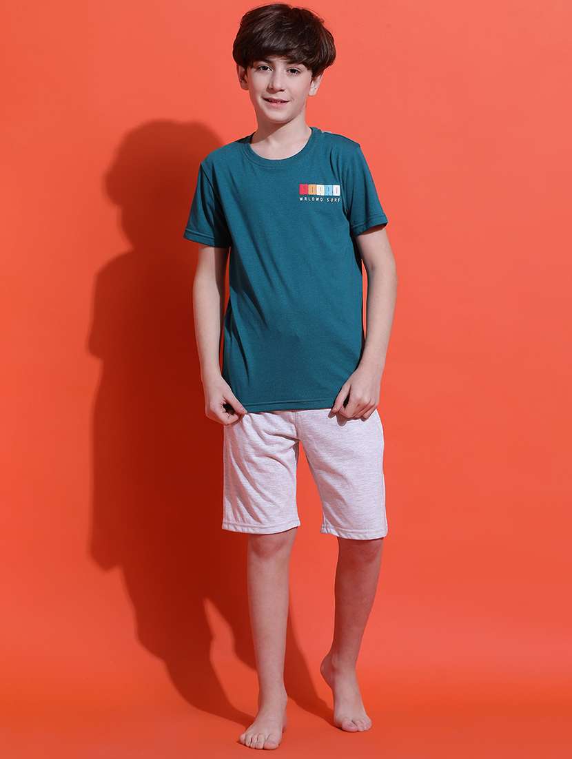 boys printed nightwear shorts set