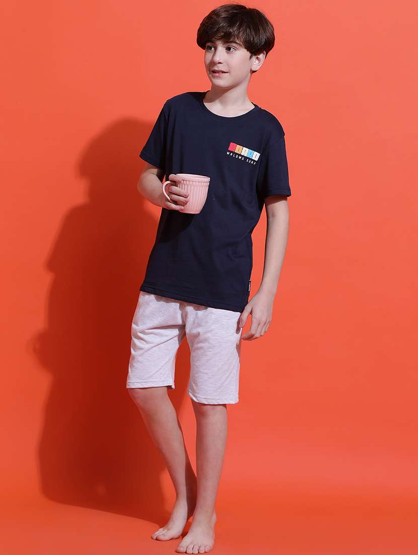 boys printed nightwear shorts set