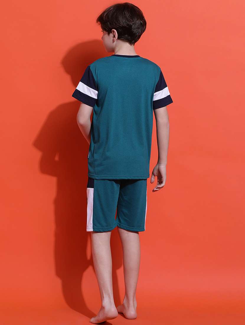 boys color blocked nightwear shorts set - 21925514 -  Standard Image - 3