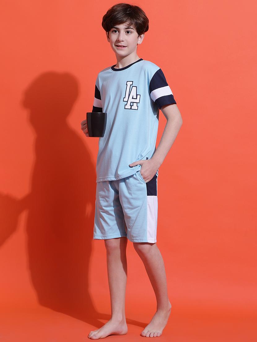 boys color blocked nightwear shorts set - 21925515 - Zoom Image - 0