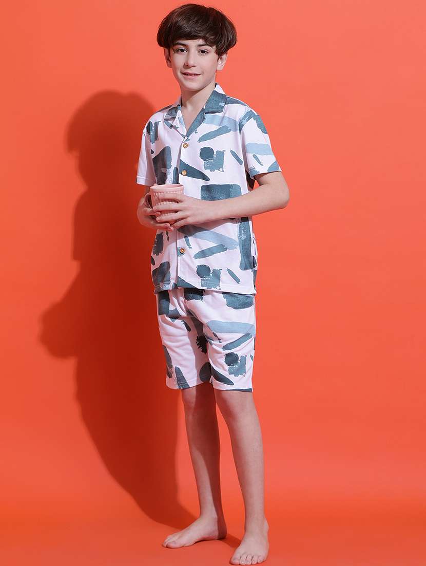 boys printed nightwear shorts set - 21925517 -  Standard Image - 3