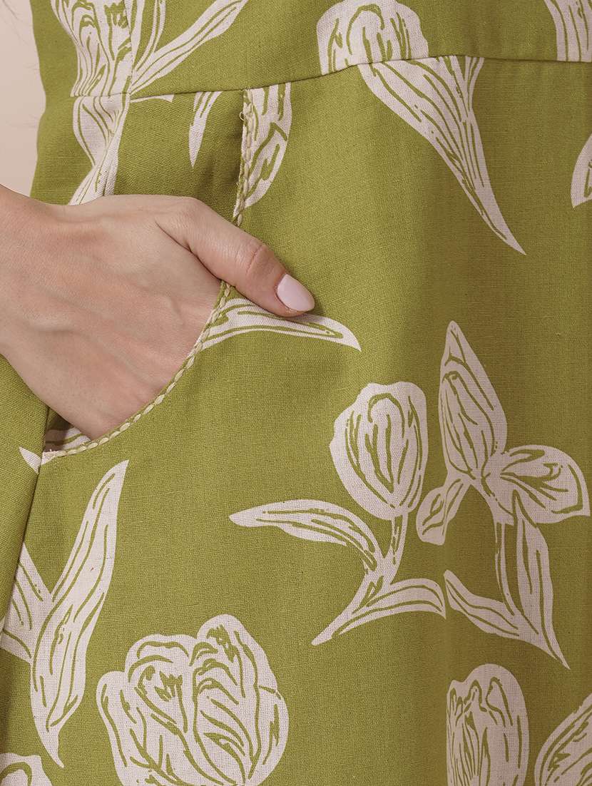 women floral printed sleeveless a-line dress - 21925701 - Standard Image - 5