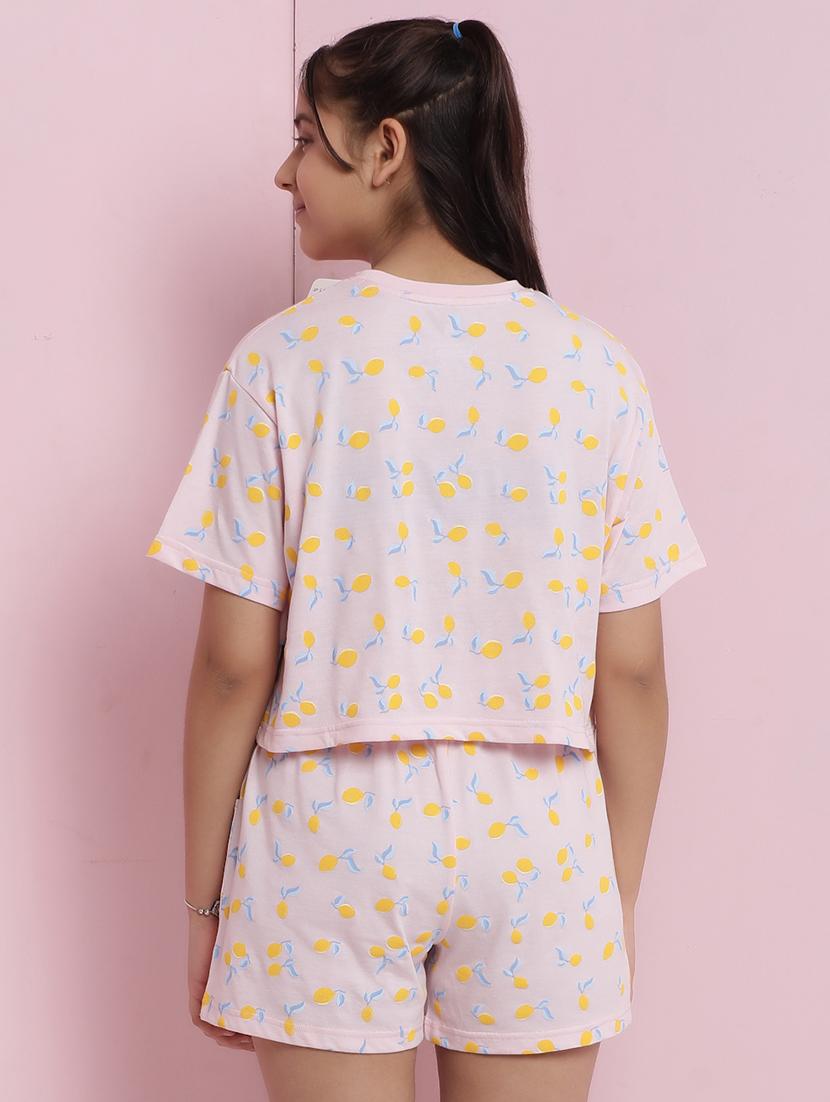 girls printed nightwear shorts set - 21925730 - Standard Image - 3