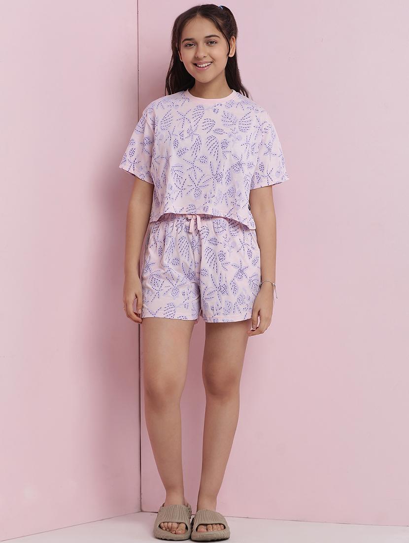 pink cotton shorts set nightwear - 21925734 - Standard Image - 5
