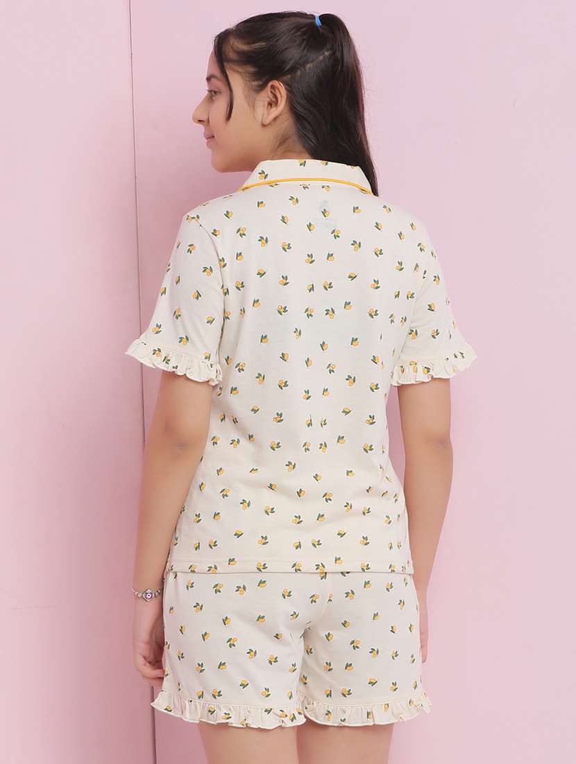 girls printed nightwear shorts set - 21925740 -  Standard Image - 3