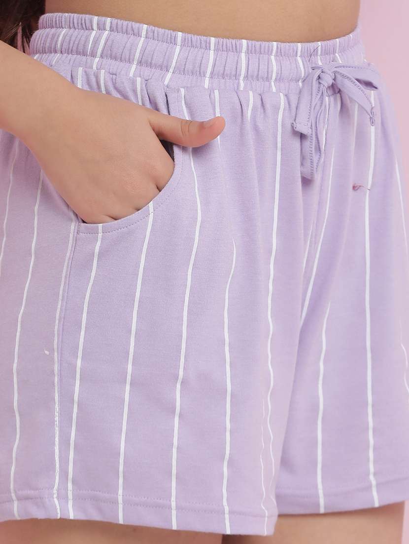 girls printed round neck shorts set nightwear - 21925746 -  Standard Image - 5