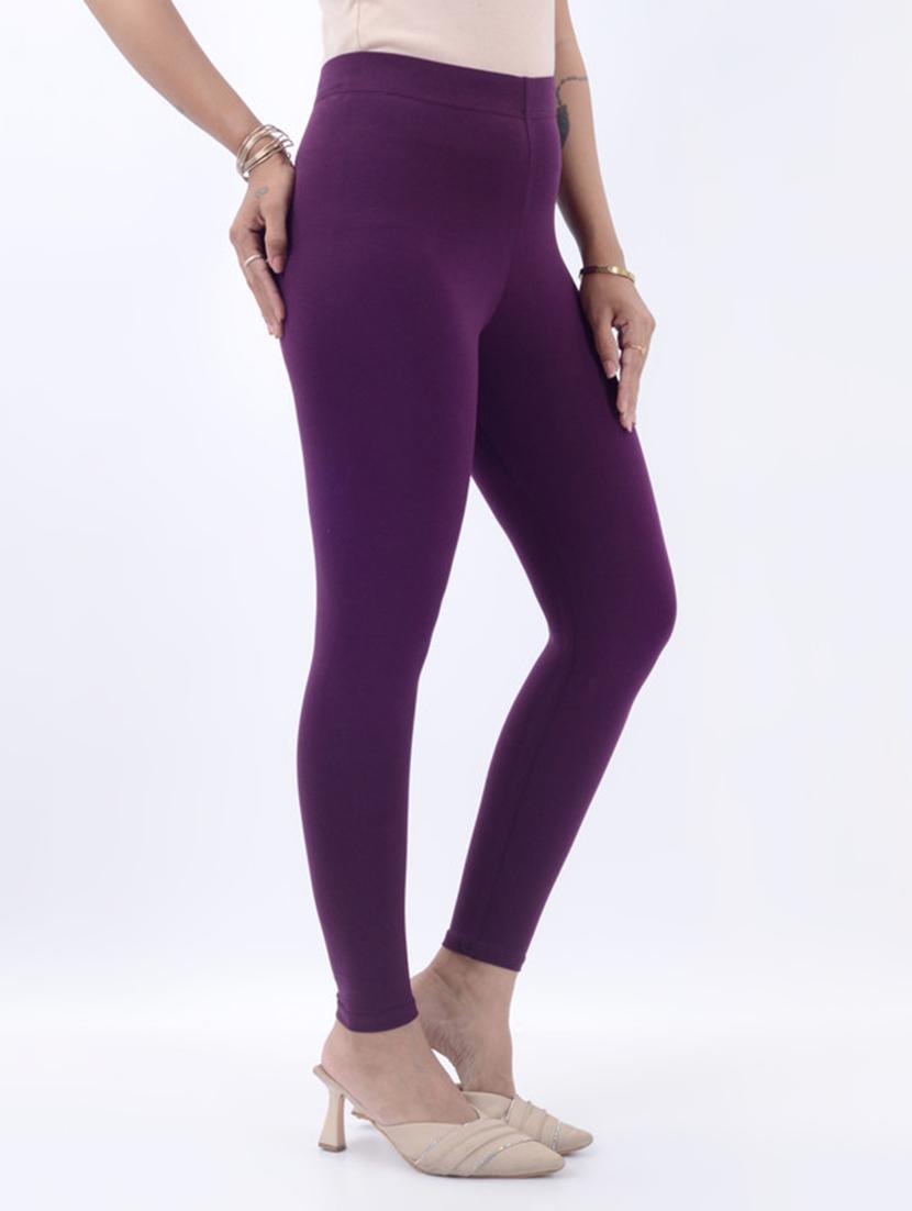 women solid mid rise ankle length legging - 21925792 - Standard Image - 3