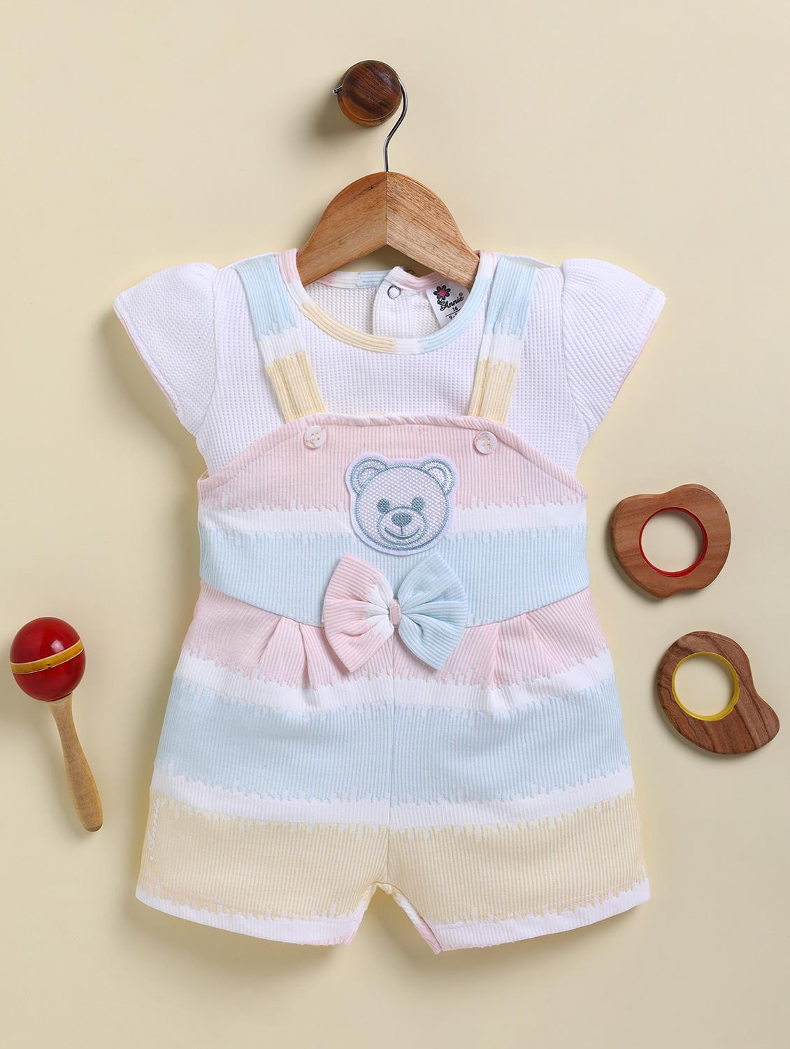 kids printed t-shirt with dungree set - 21925800 - Zoom Image - 0