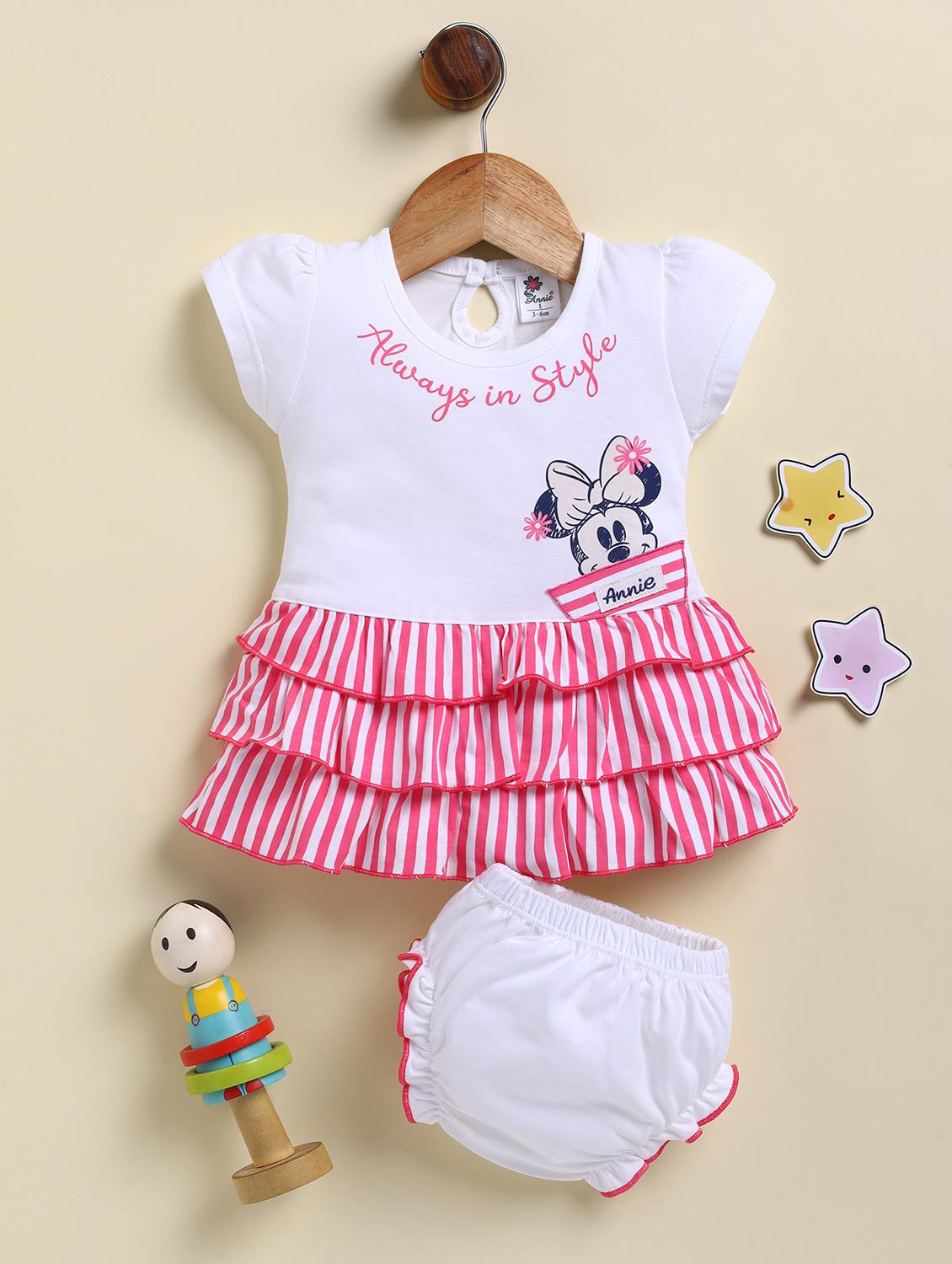 girls printed round neck frock with bloomer - 21925806 - Zoom Image - 0