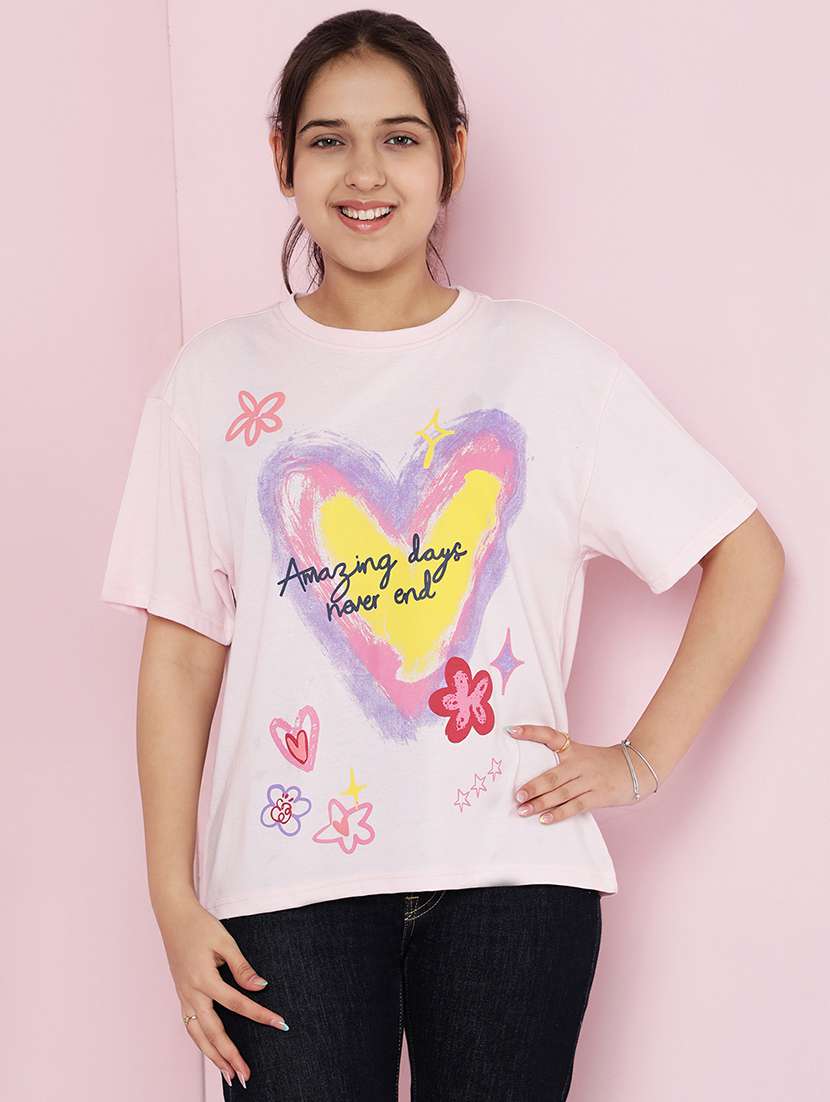 girls printed short sleeve tee - 21925820 -  Zoom Image - 0